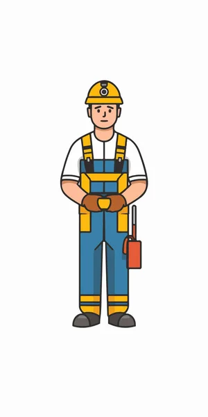 Construção Trabalhador Avatar Caráter Vetor Ilustração Design —  Vetores de Stock