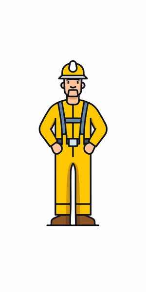 Construção Trabalhador Homem Caráter Vetor Ilustração Design — Vetor de Stock