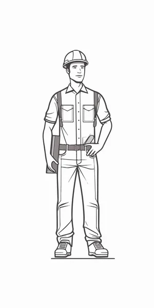 Vector Hombre Con Uniforme Casco — Archivo Imágenes Vectoriales