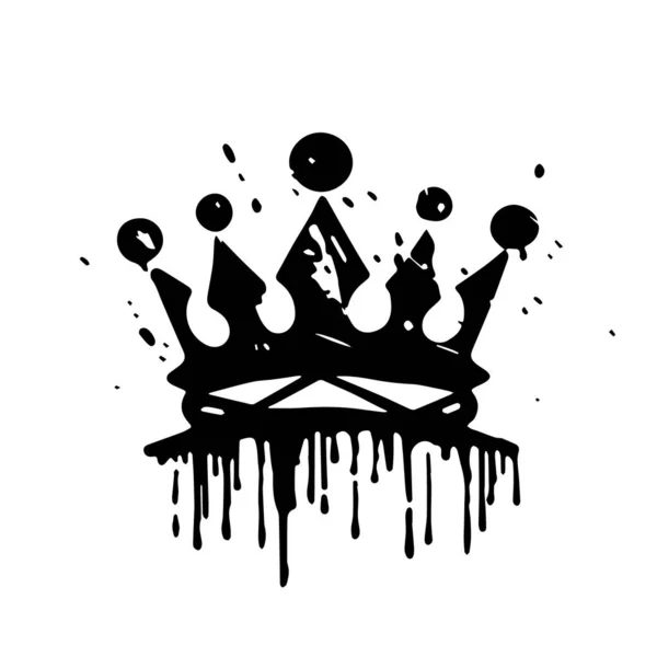 Crown Paint Splashes Drops Ink Ink Drawing — Stock Vector