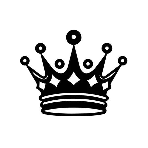 Corona Del Icono Del Rey Estilo Contorno — Archivo Imágenes Vectoriales