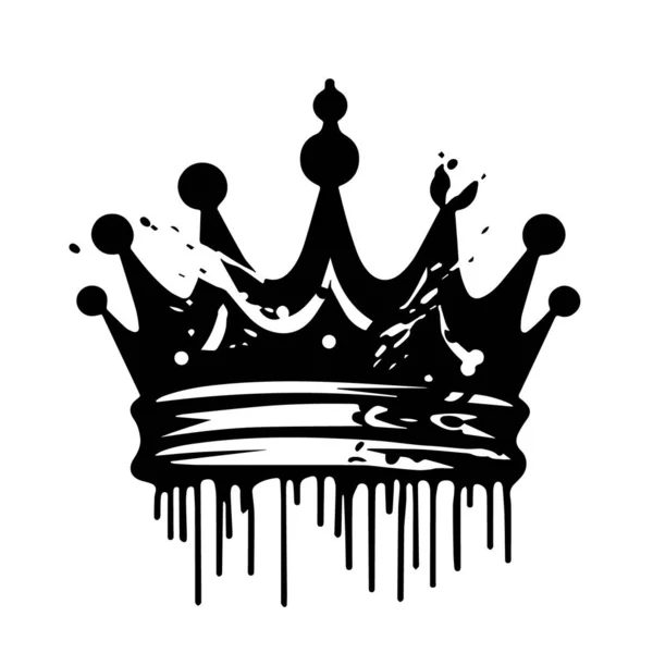 Krona Med Krona Och Olja Droppe Ikon — Stock vektor