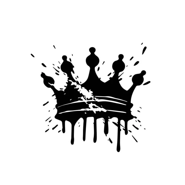 Drottning Kung Krona Logotyp Design — Stock vektor