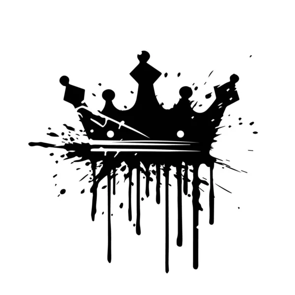 Grunge Crown Vektorillustration — Stockvektor