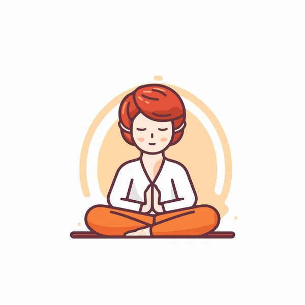 Meditación Mujer Meditación Pose Icono — Archivo Imágenes Vectoriales