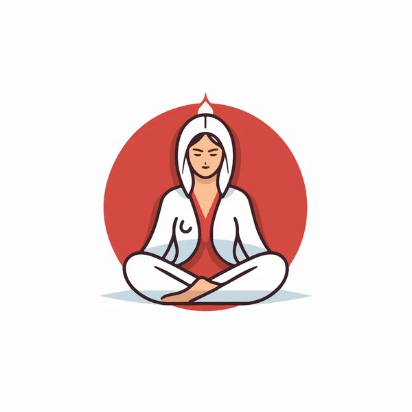 Frau Praktiziert Yoga Der Pose — Stockvektor