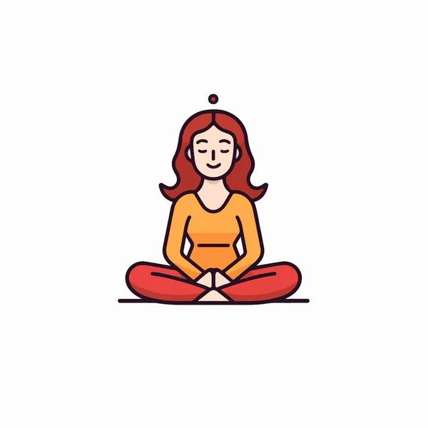 Vettore Icona Meditazione Icona Yoga Stile Contorno — Vettoriale Stock