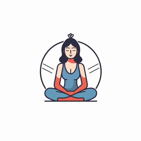 Icono Pose Yoga Estilo Plano — Vector de stock