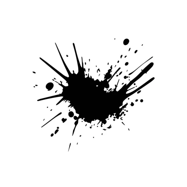 Grunge Éclaboussure Encre Noire Vecteur — Image vectorielle