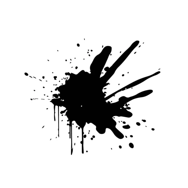 Salpicadura Tinta Negra Ilustración Vectorial — Vector de stock