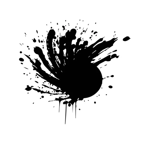 Abstrakte Schwarze Tintenkleckse Vektorhintergrund — Stockvektor
