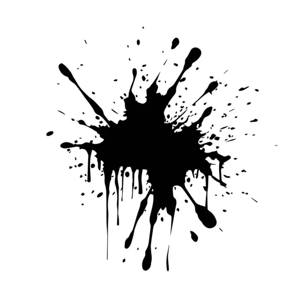 Μαύρο Μελάνι Splatter Splash Απομονωμένο Διάνυσμα — Διανυσματικό Αρχείο