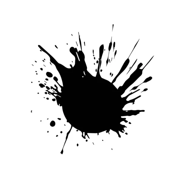 Schwarzer Tintenspritzer Isoliert Auf Weißem Hintergrund Vektorillustration — Stockvektor