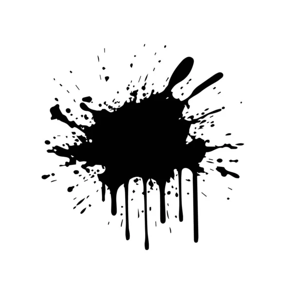 Black Paint Splashes Vector Illustration — Stock Vector