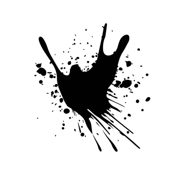 Fekete Festék Splatters Textúra Absztrakt Háttér — Stock Vector