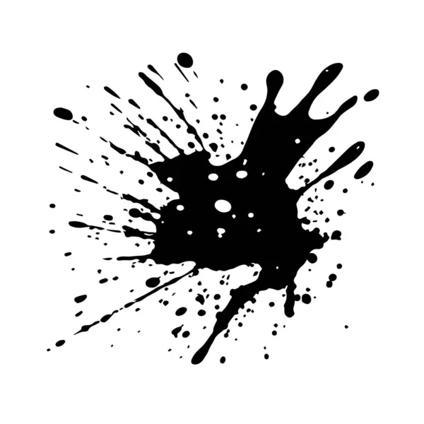 Salpicaduras Tinta Negra Ilustración Vectorial — Vector de stock