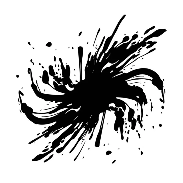 Zwarte Inkt Spatten Vectorillustratie Inktspetters — Stockvector