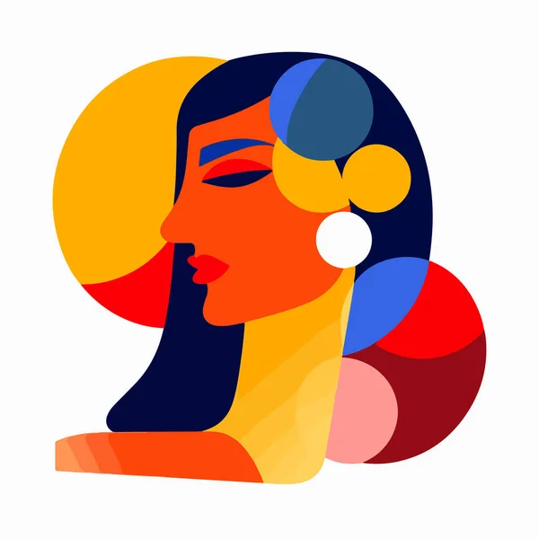 Vecteur Abstrait Coloré Femme Visage — Image vectorielle