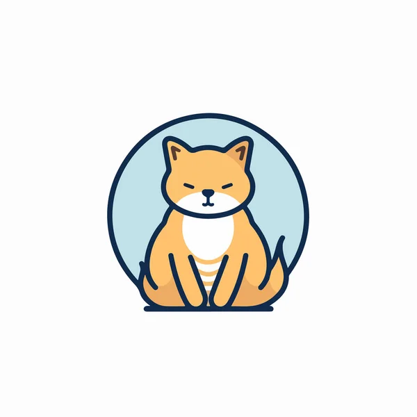 Kase Vektör Ikonundaki Kedi Evcil Hayvan Dükkanı Için Kedi Logosu — Stok Vektör