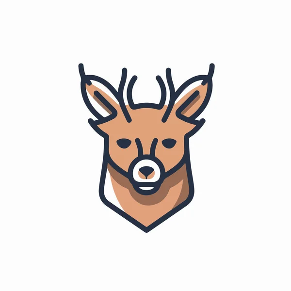 Cute Deer Head Vector Illustration Flat Design — Stock Vector