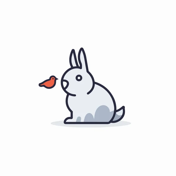 Lindo Conejo Amor Concepto — Vector de stock