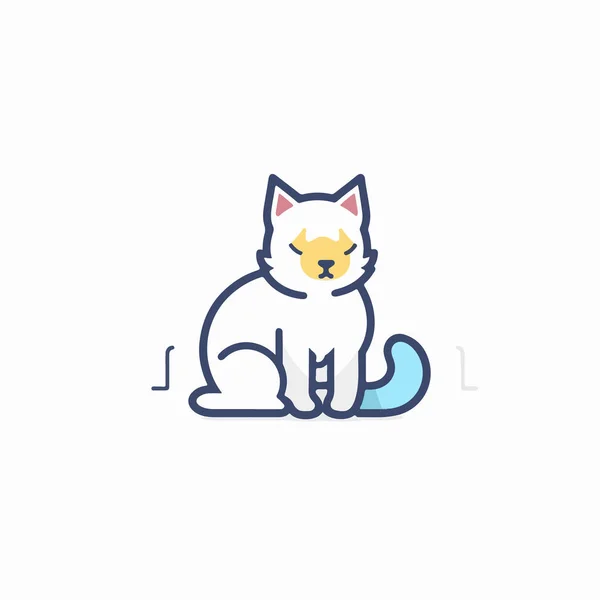 Söt Katt Ikon Vektor Illustration Isolerad — Stock vektor