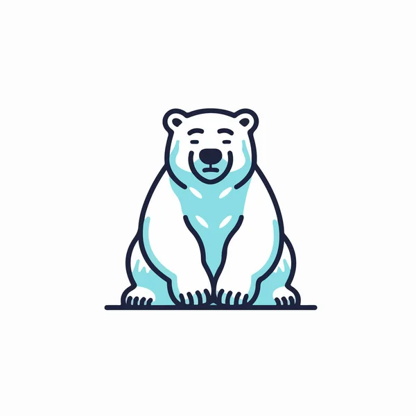 北极熊的动物线条图标概念 北极熊动物矢量线形图解 — 图库矢量图片