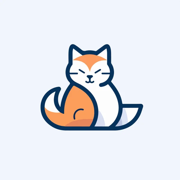 Cute Cat Vector Logo — Stock Vector