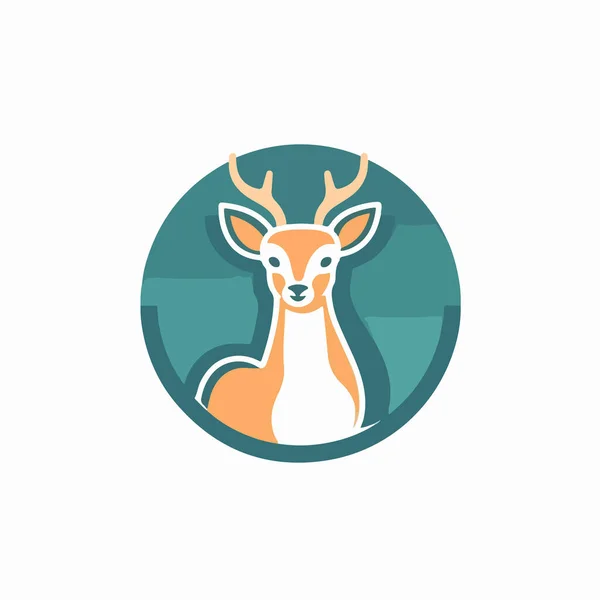 Mall För Utformning Rådjurslogotyp Deer Logo Design Hjort Huvud Vektor — Stock vektor