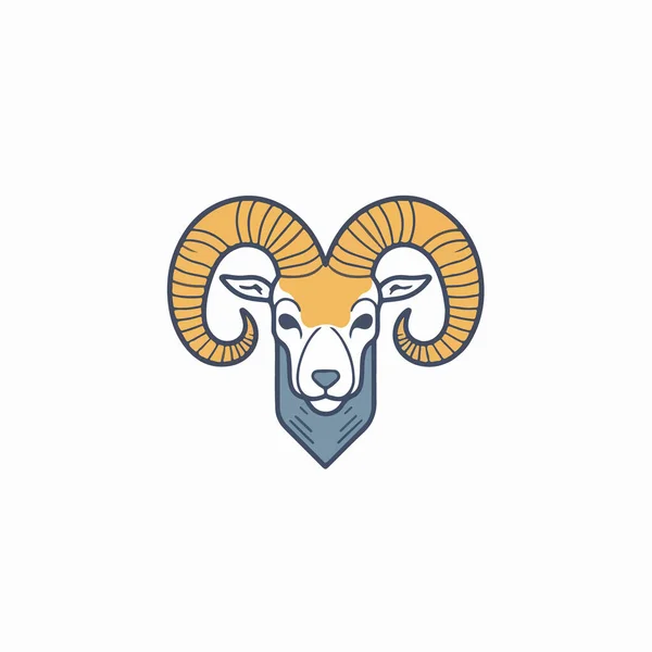 羊の頭ベクトルロゴ ヤギの頭動物のロゴデザイン ヤギの頭のロゴ — ストックベクタ