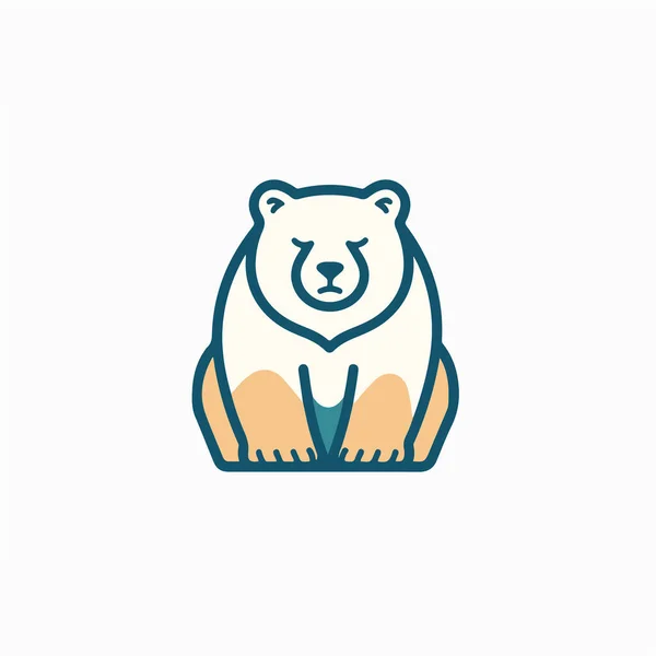 Ikona Wypełniona Linią Główki Niedźwiedzia Urocze Logo Wektora Piktogram Liniowy — Wektor stockowy