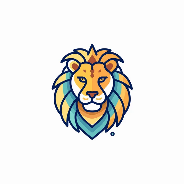 Logo Tête Lion Illustration Vectorielle — Image vectorielle