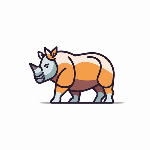犀牛动物 可爱的卡通动物 — 图库矢量图片