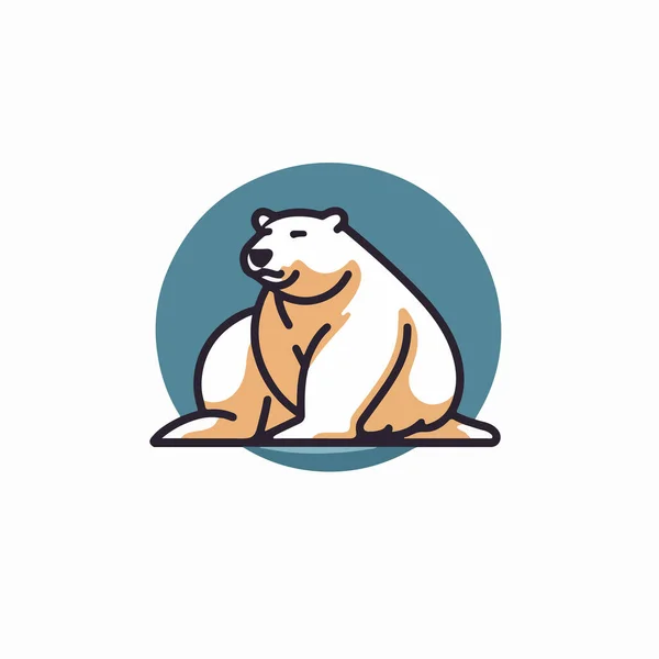 Polar Bear Flat Icon — Stock Vector