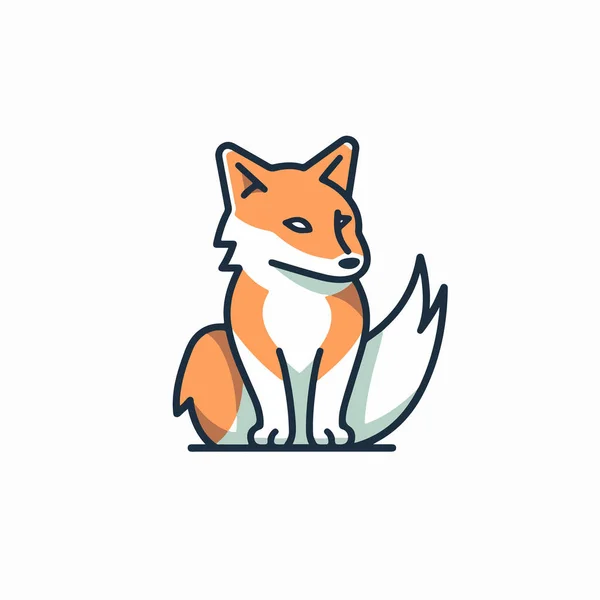 狐狸卡通图标矢量隔离在白色背景 — 图库矢量图片