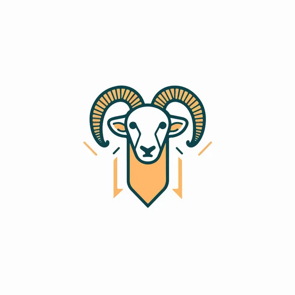 Векторный Шаблон Логотипа Козы — стоковый вектор