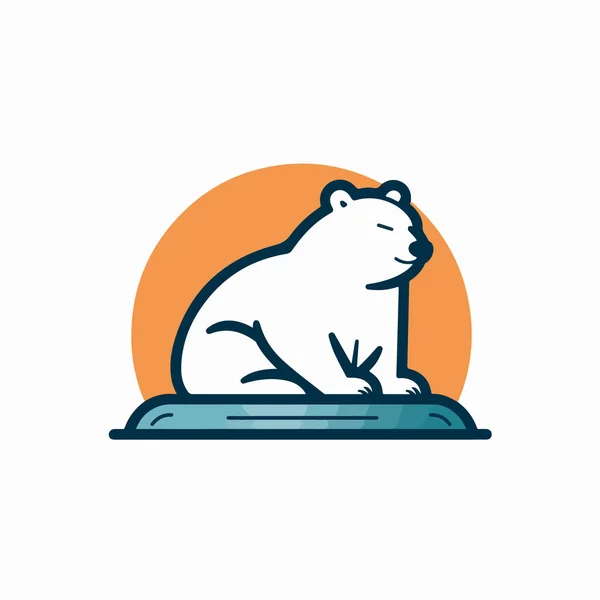 Polar Bear Icon Flat Style Animal Vector Illustration — Stock Vector