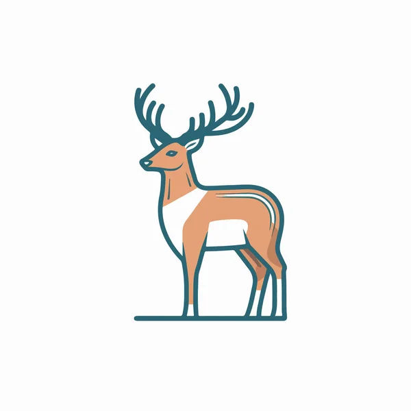 鹿のアイコン 鹿のアイコンベクトル フラットなスタイル — ストックベクタ