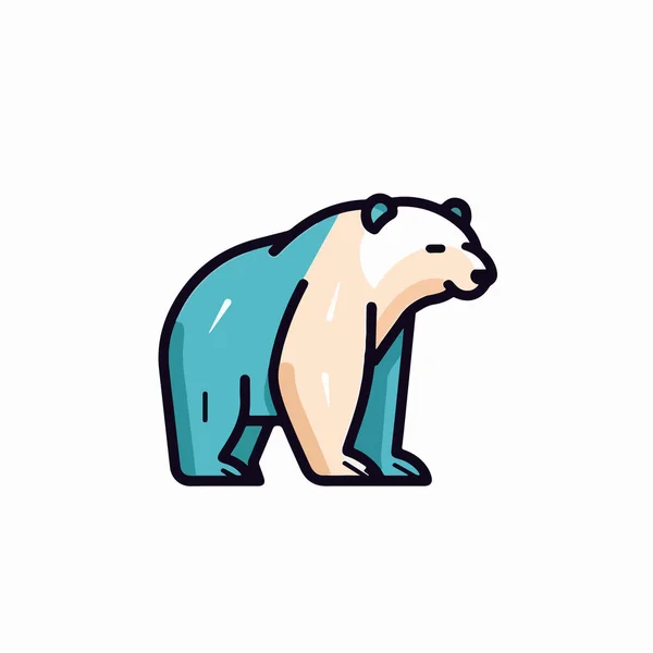 Orso Polare Animale Personaggio Dei Cartoni Animati Carino Carattere Animale — Vettoriale Stock