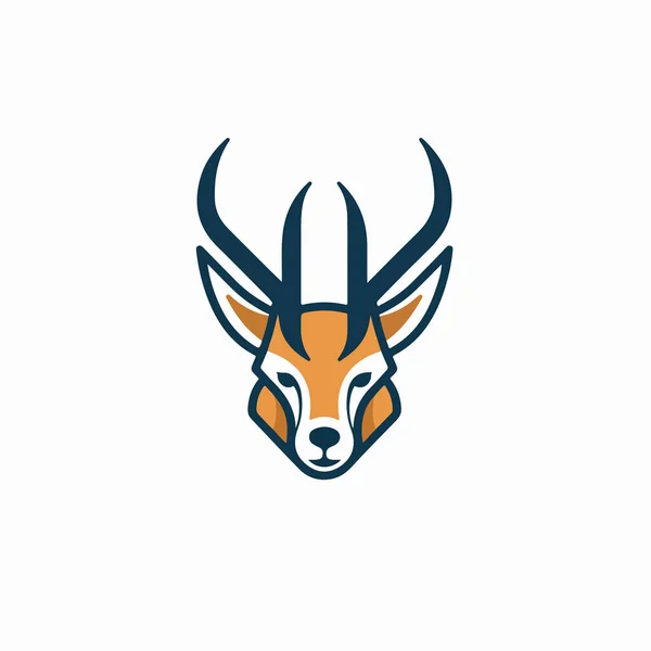 Head Bull Deer Horn — Stock Vector