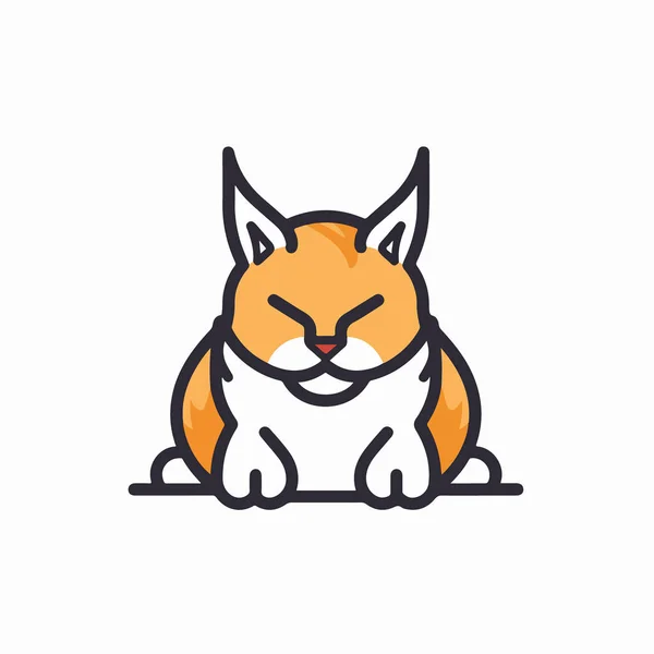 Cute Cat Mascot Logo Design — Vetor de Stock