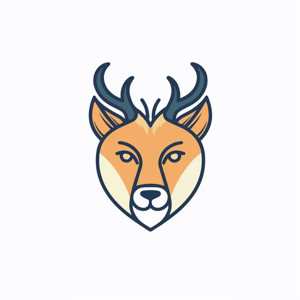 Icona Della Testa Cervo Logo Animale Illustrazione Vettoriale — Vettoriale Stock