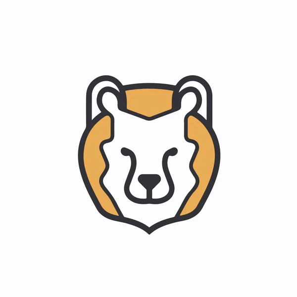 Urso Cabeça Logotipo Vetor — Vetor de Stock