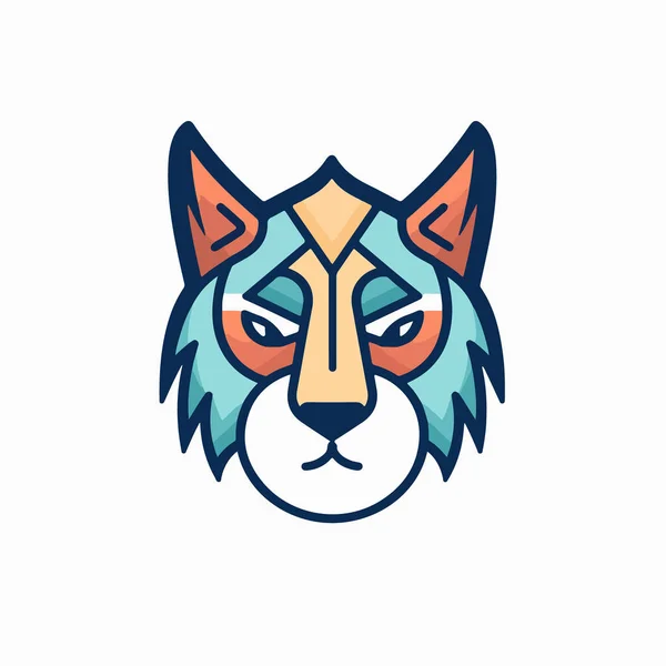 Kopf Katze Maskottchen Design Vektor Logo — Stockvektor