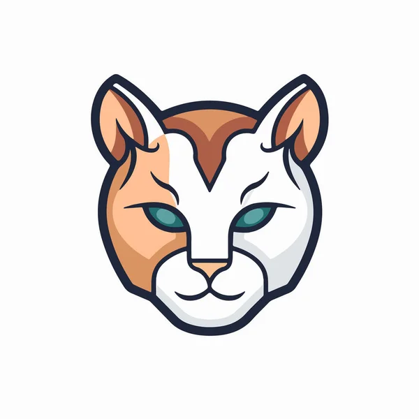 猫頭ロゴの頭部 — ストックベクタ