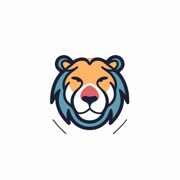Logo Tête Lion Illustration Vectorielle — Image vectorielle
