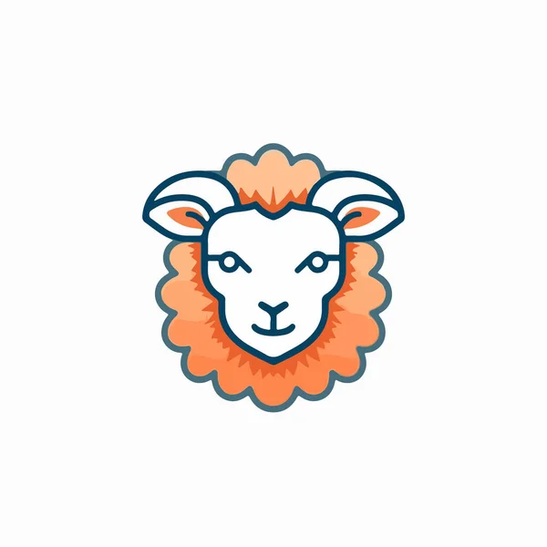 Animal Ovino Logotipo Modelo Vetor Ilustração Design — Vetor de Stock