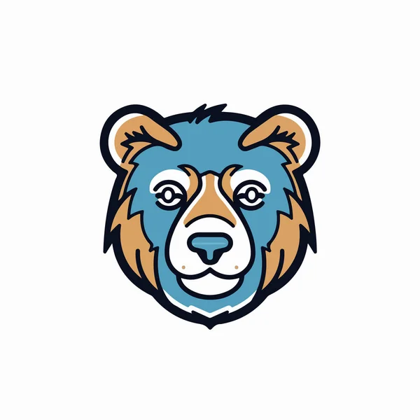 Χαριτωμένο Αρκούδα Κεφάλι Μασκότ Εικόνα Σχεδιασμό — Διανυσματικό Αρχείο