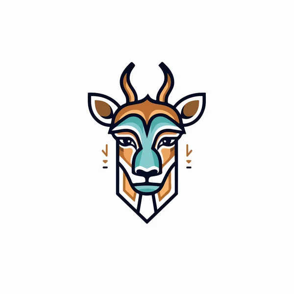 Głowa Jelenia Logo Głowy Zwierzęcia Logo Głowy Zwierzęcia Ilustracja Wektora — Wektor stockowy
