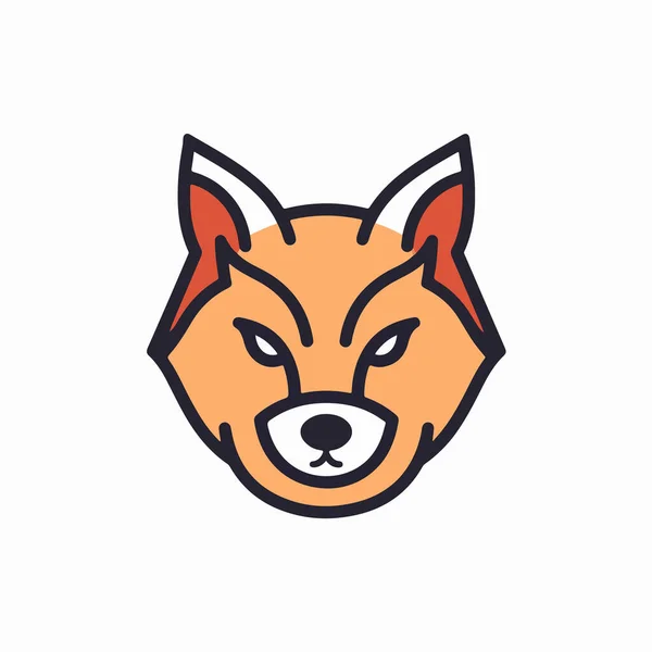 キツネの頭のロゴデザイン — ストックベクタ